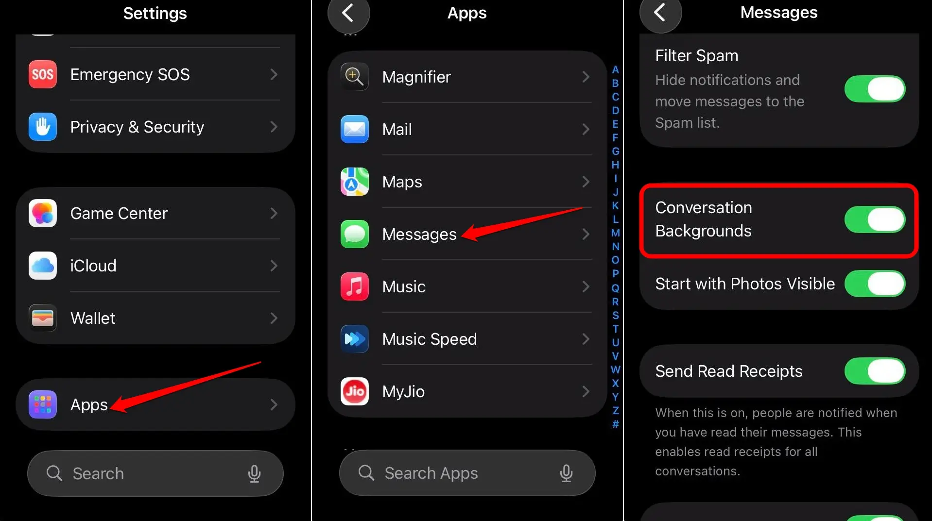 How to Fix: Cannot change the iMessage background in iOS 26 3 how-to-enable-conversation backgrounds in iMessage iOS 26