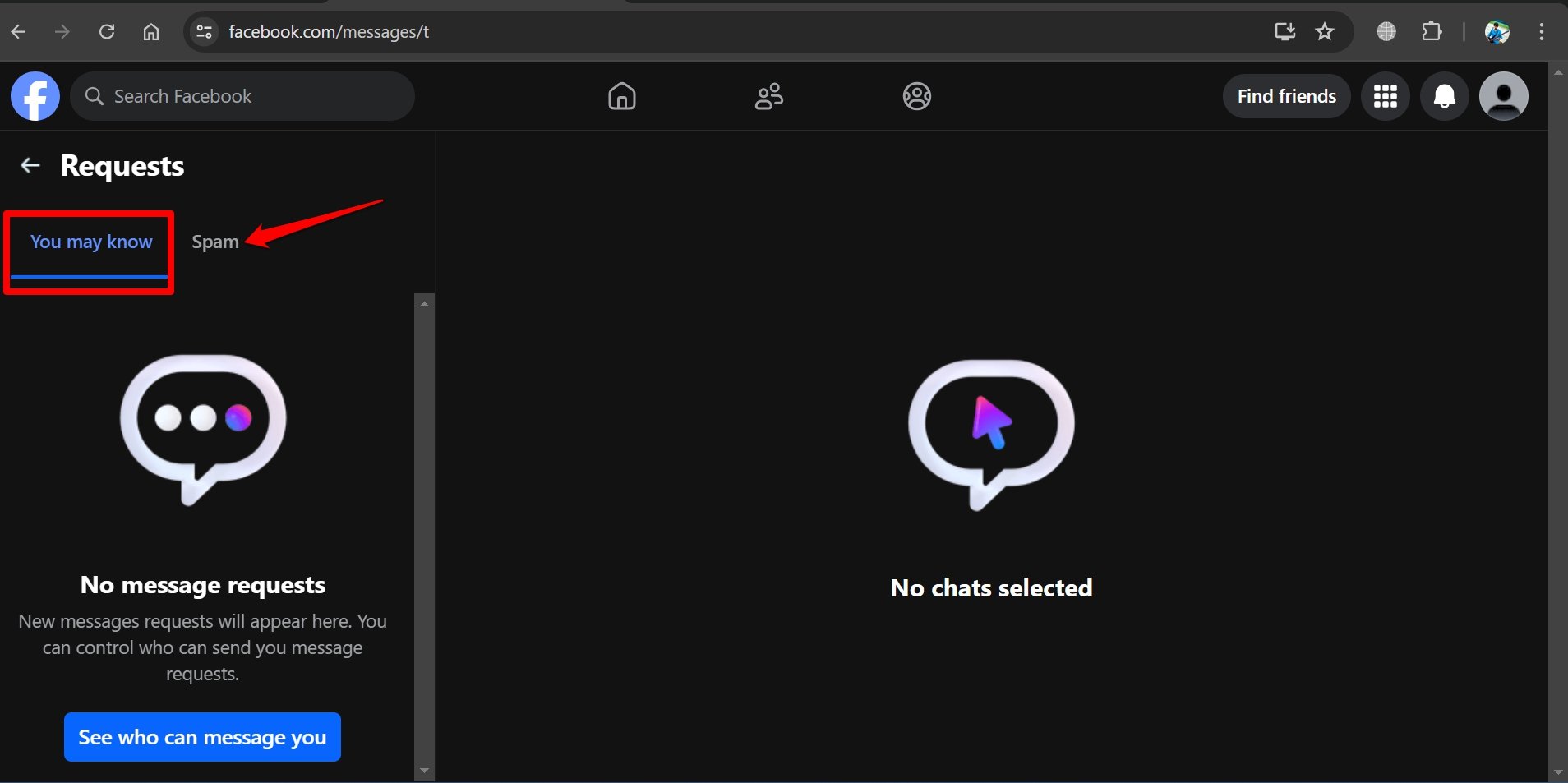 How to Find Unread Messages in Messenger 12 how to find spam messages on Facebook messenger for web