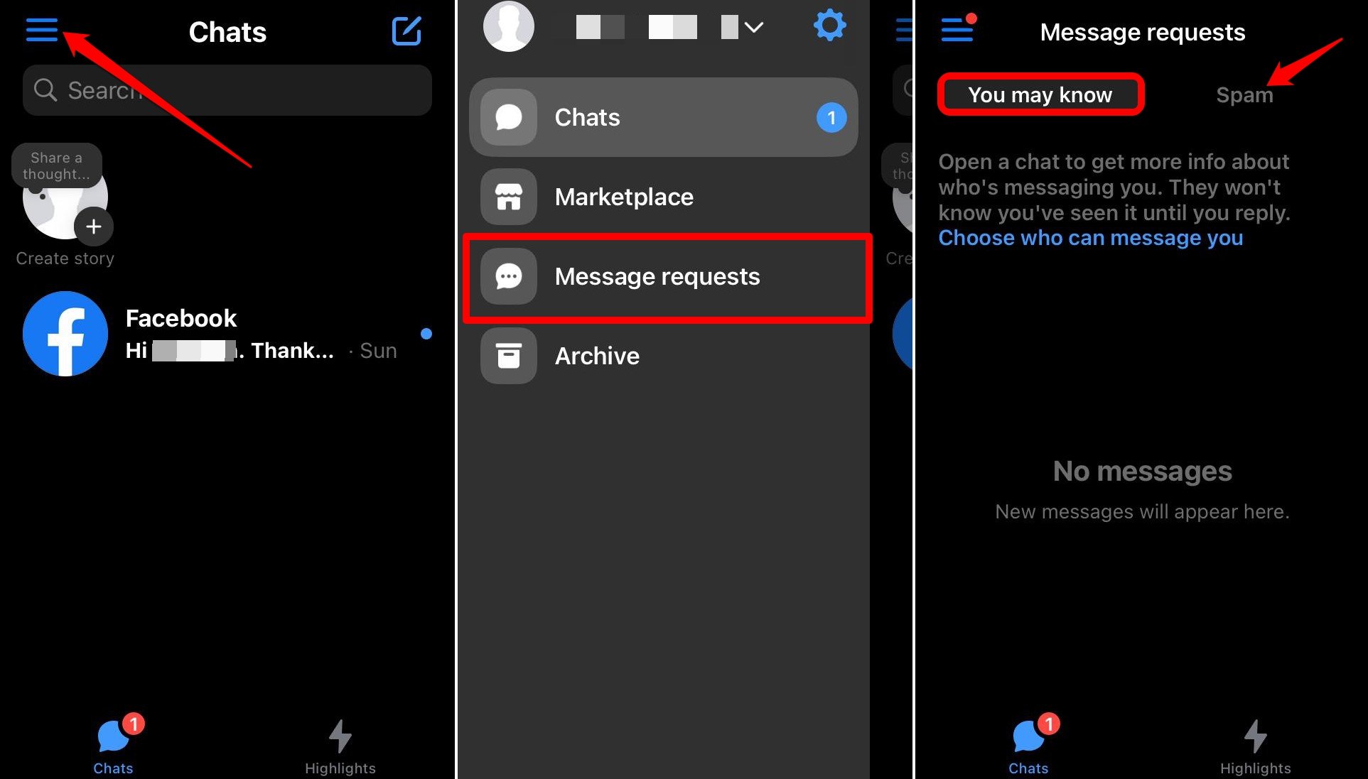 How to Find Unread Messages in Messenger 9 how to find spam messages on Messenger iOS