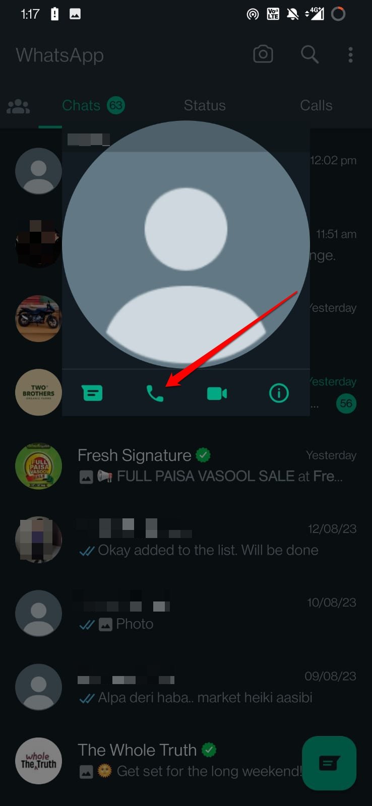 how to make a WhatsApp call