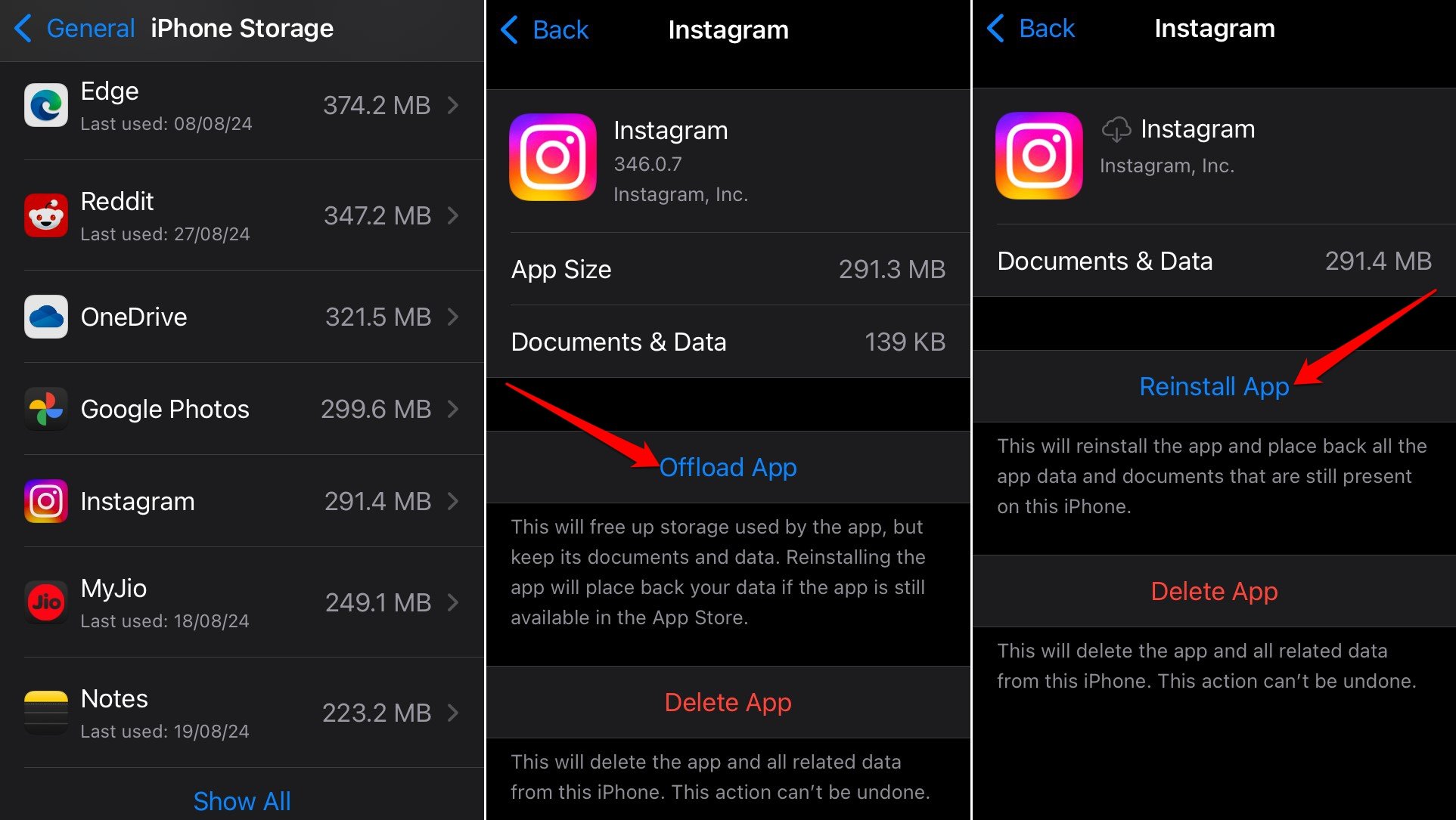 How to Fix Instagram Archived Stories No Longer Available 9 how to offload and reinstall Instagram