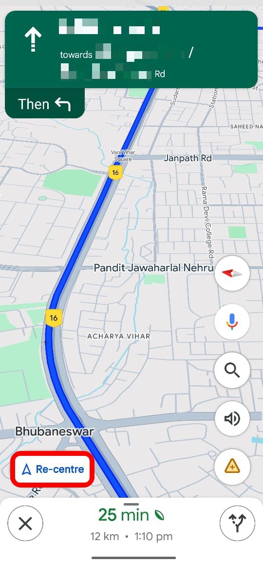 What Do Various Google Maps Icons and Symbols Mean 18 how to recentre navigation in Google Maps