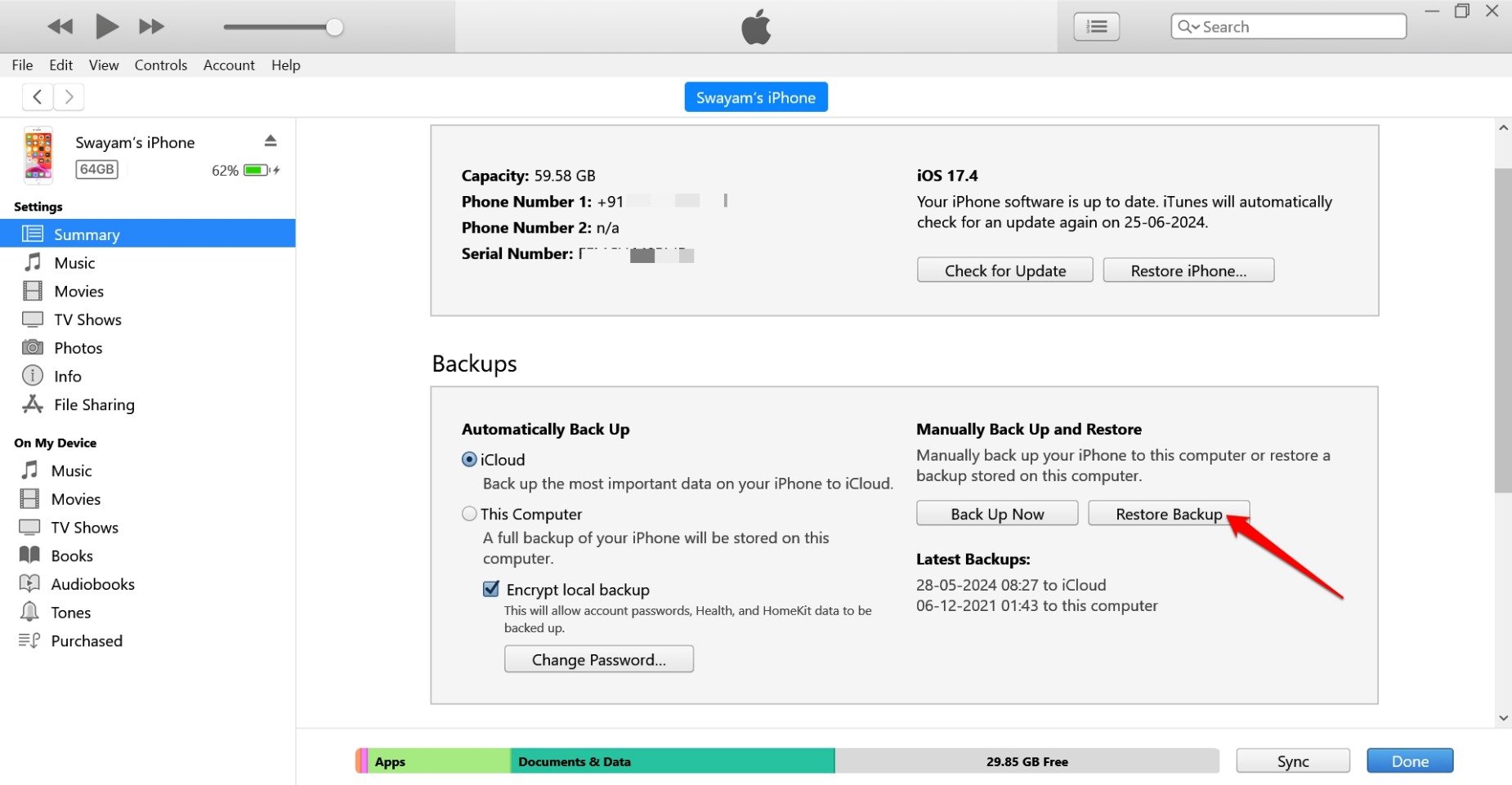 How to Restore Deleted Call History on Your iPhone? 7 how to restore iPhone backup