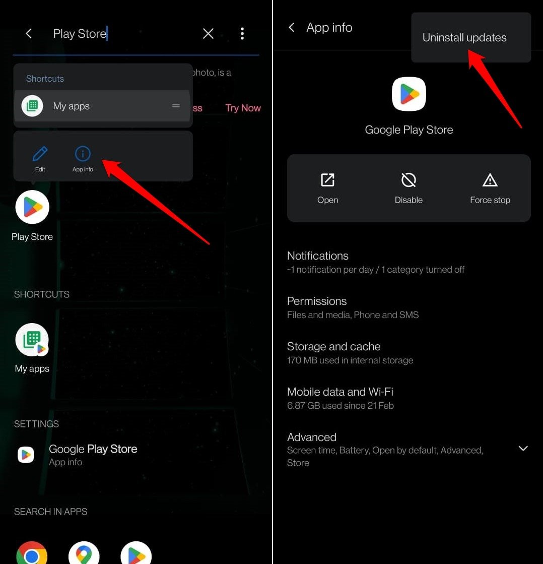 How to Fix Google Play Error Code 492 8 how to uninstall Google play store updates