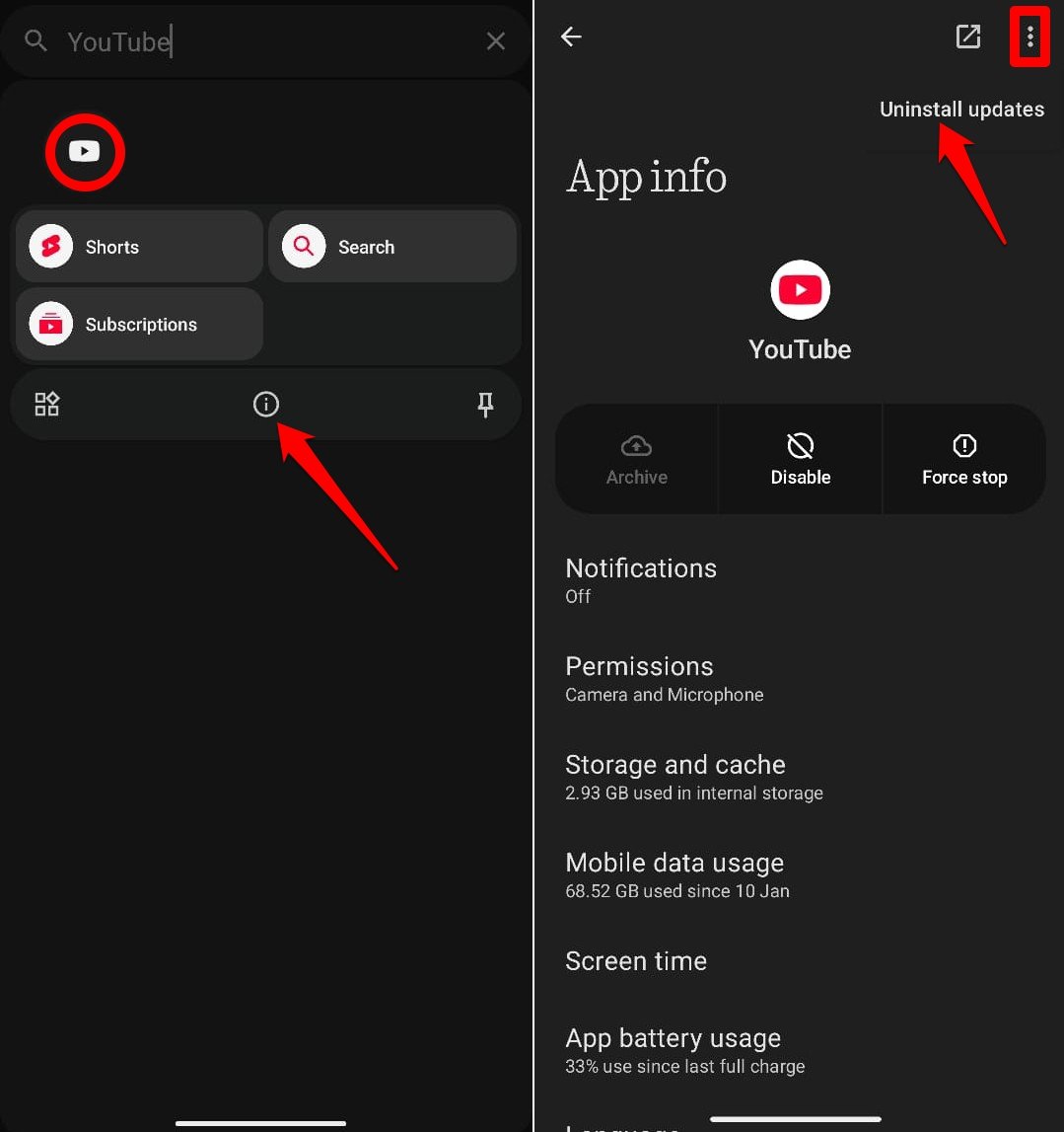 How to Fix YouTube Comment Showing Black Text in Dark Mode? 13 how to uninstall YouTube app update