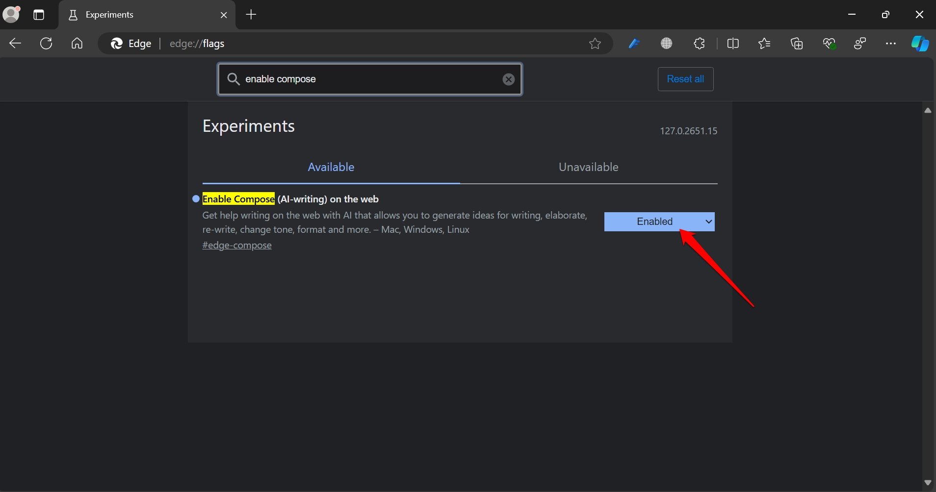 Edge Flags: 10 Best Edge://Flags to Boost your Browsing 3 how to write on the web using AI on Edge browser