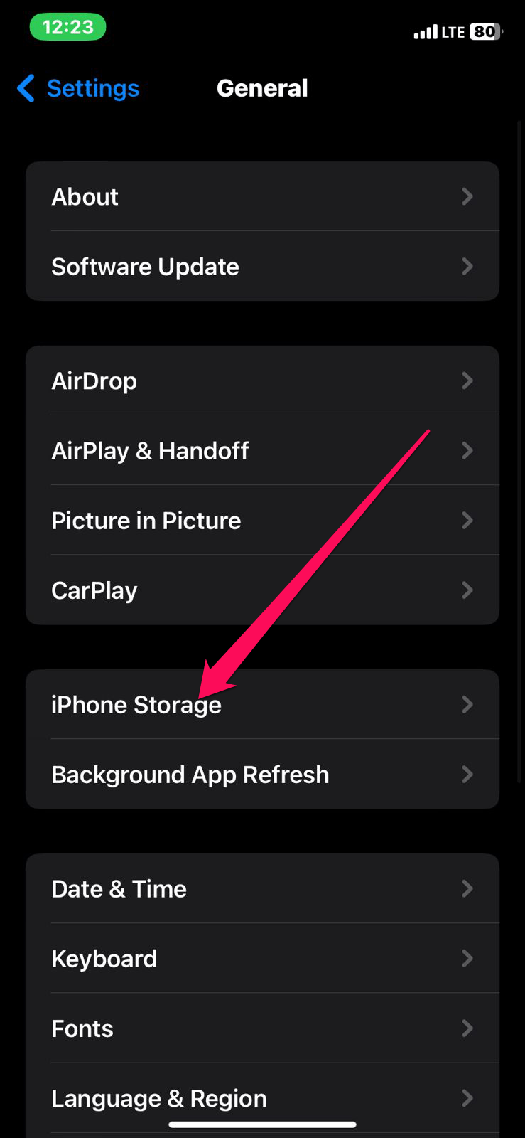 How to Fix Snapchat Export Not Working? 9 Go to iPhone Storage