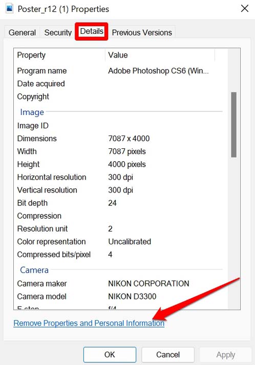 How to Remove Location Data From Photos on Windows OS? 2 image properties