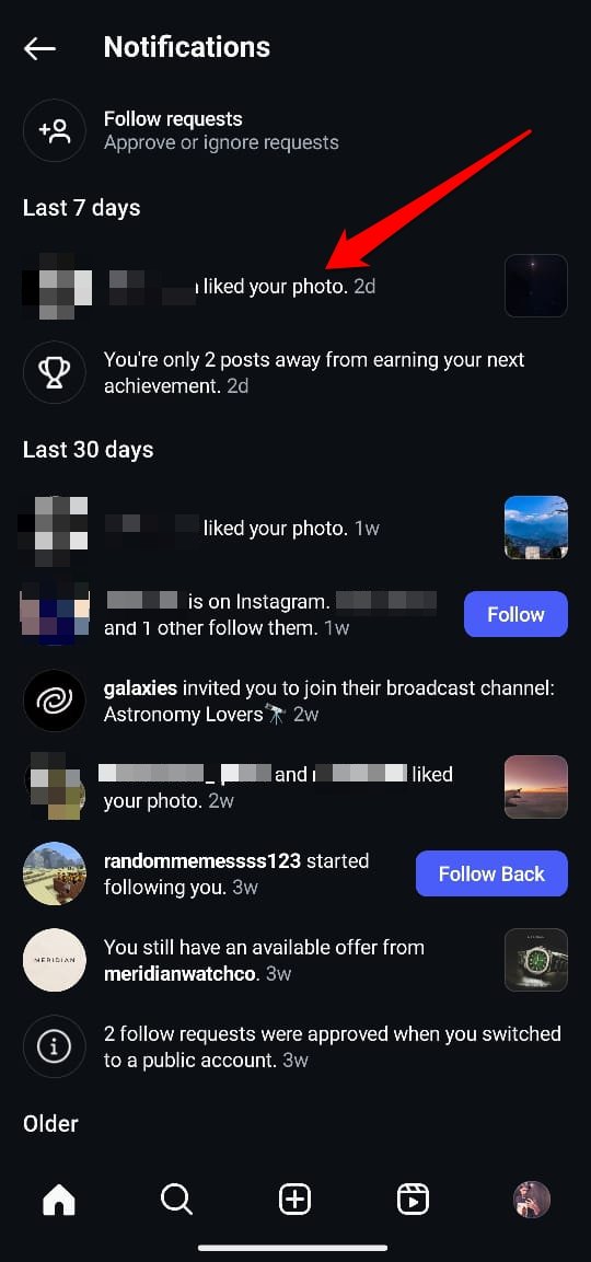 What Happens When You Accidentally Like and Immediately Unlike an Instagram Post? 4 instagram notifications panel