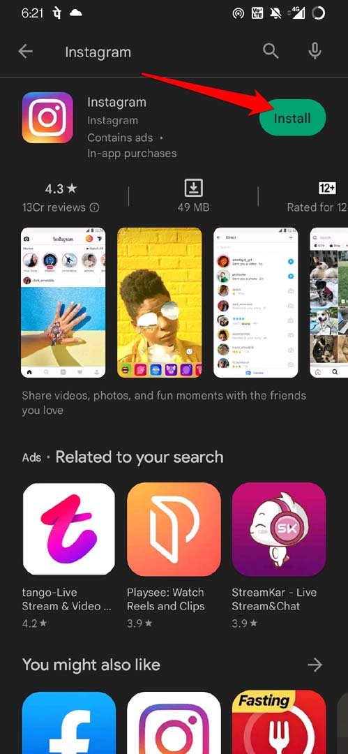 How to Fix 'You Can't Access Certain Features Now' on Instagram? 8 install Instagram Android
