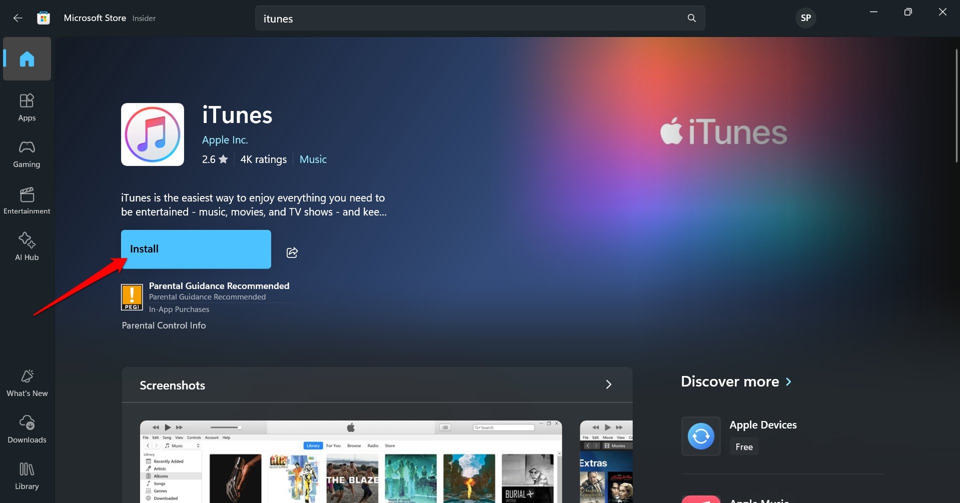 iPhone Stuck on 'Preparing to update' in iOS 18: How to Fix? 7 install iTunes from Microsoft Store