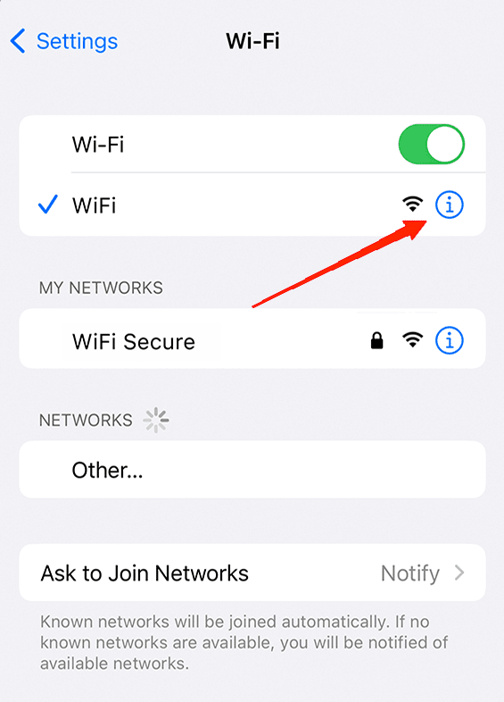 tap on the info icon.
