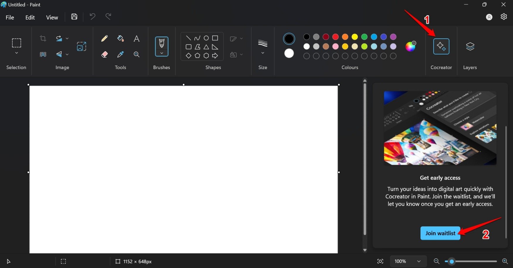 How to Create AI Images in Paint on Windows 11 11 join the MS paint cocreator waitlist