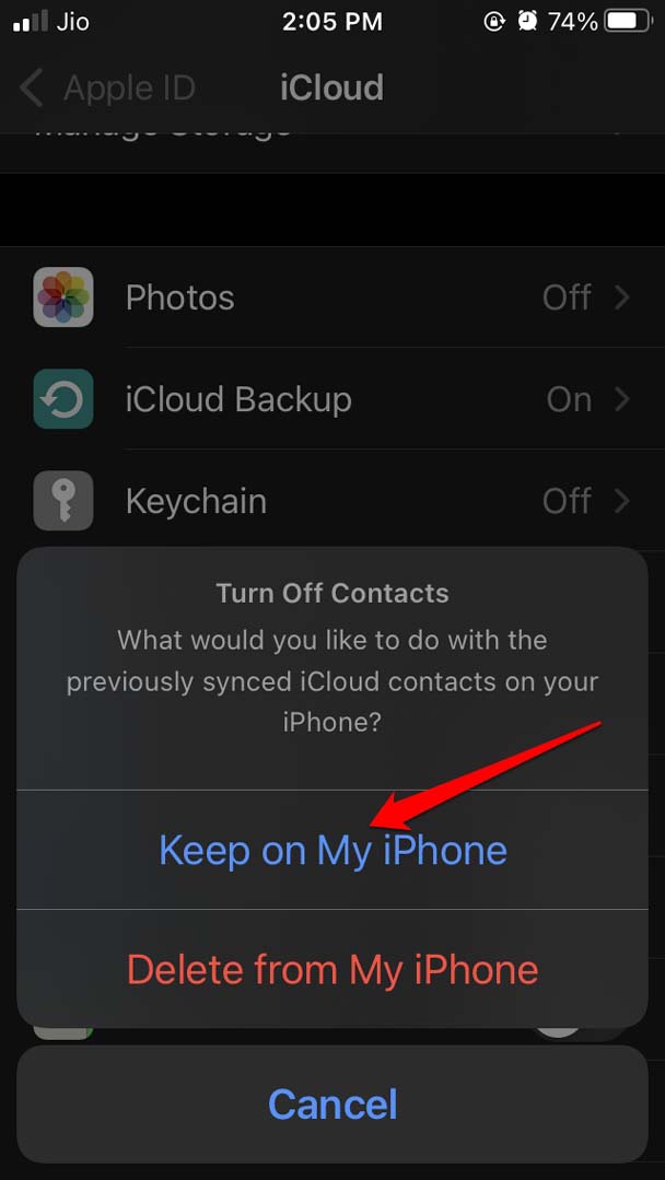 keep on my iPhone iCloud