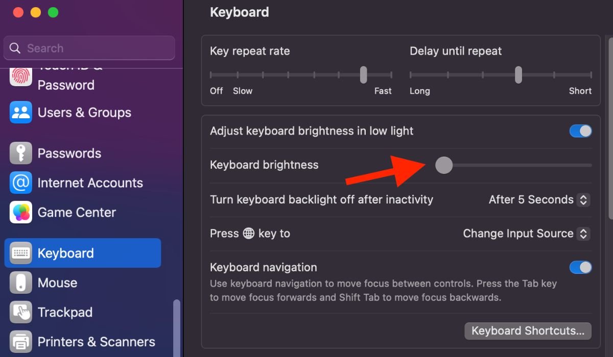 How to Fix MacBook Keyboard Backlight Not Working? 5 Keyboard brightness level