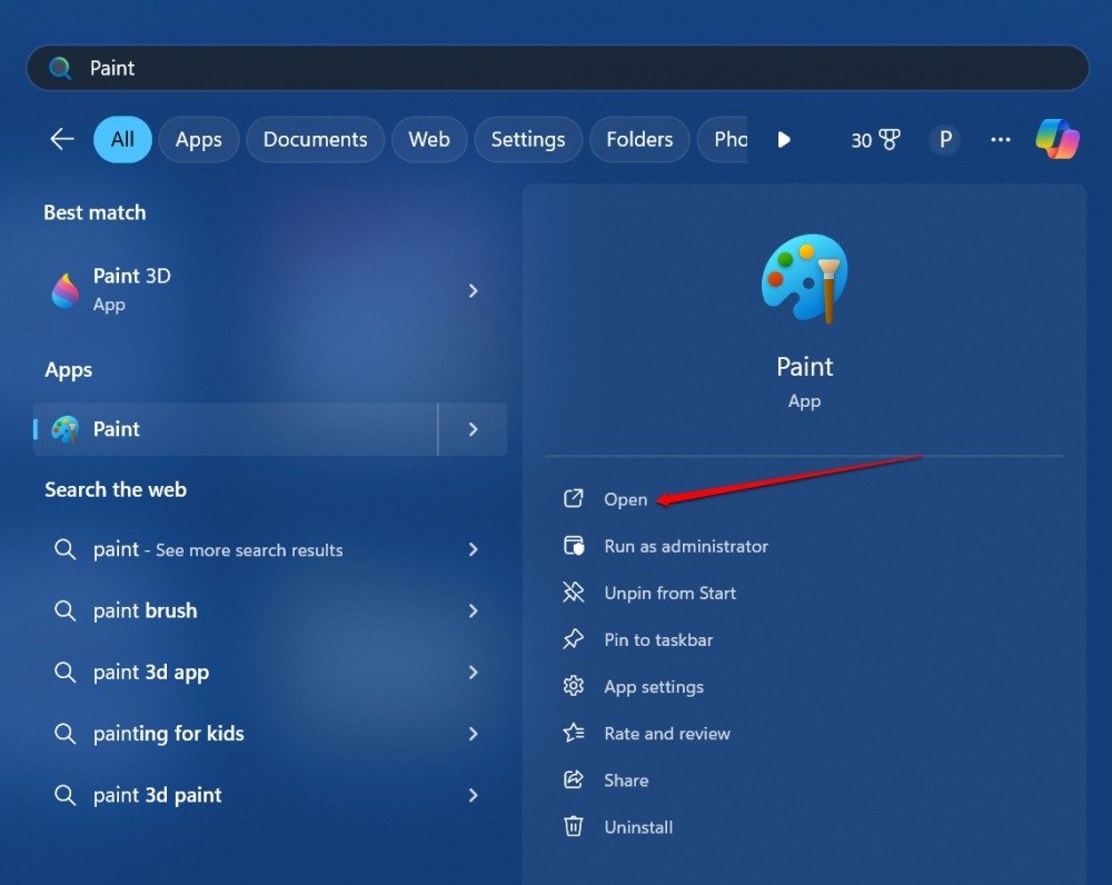 How to Create AI Images in Paint on Windows 11 10 launch Paint app on Windows 11