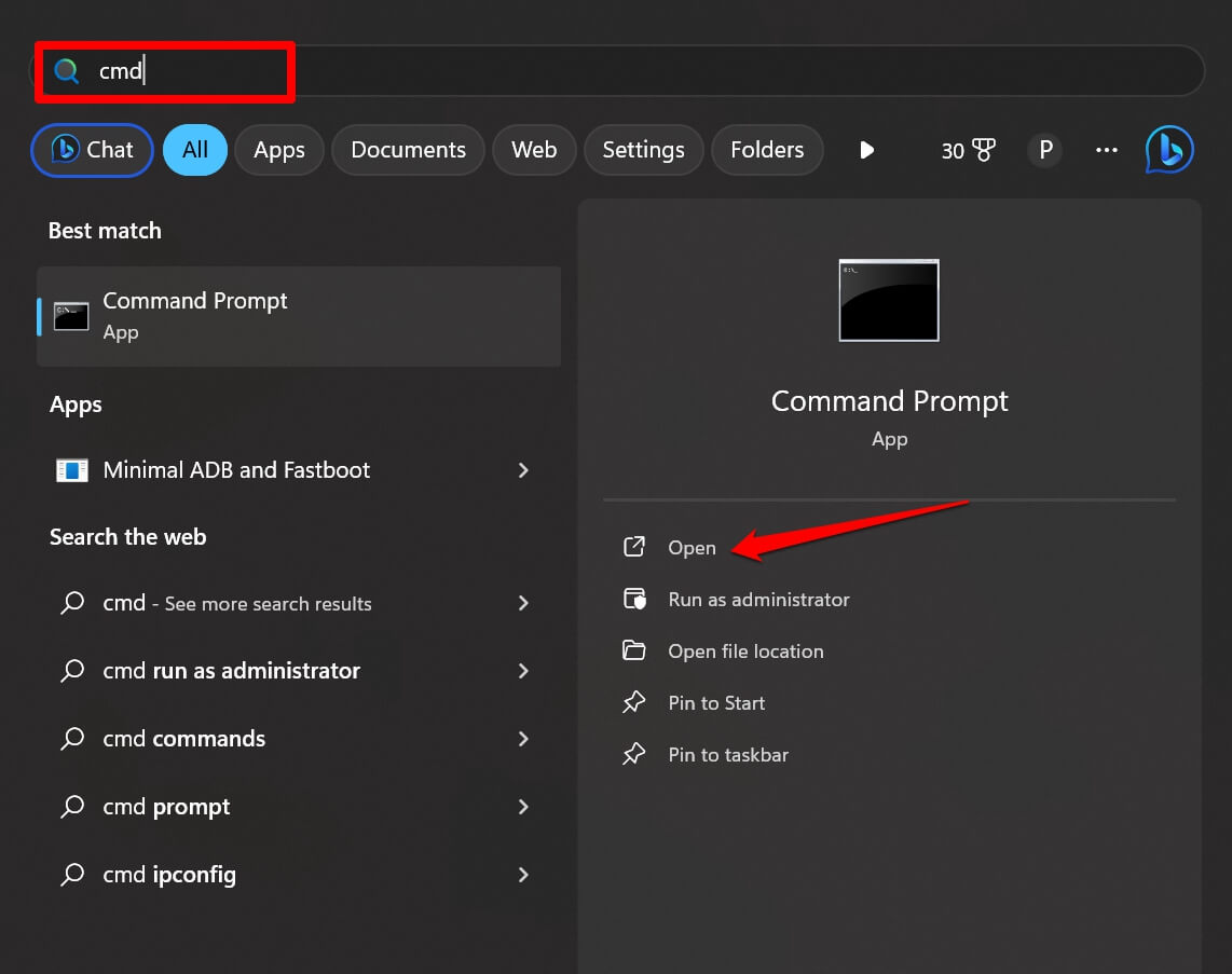 How to Open Files and Folders in CMD on Windows 2 launch-command-prompt in Windows 11