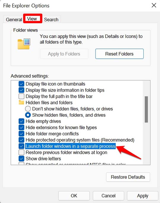 How to Fix Memory Leak in Windows 11? 12 launch folder windows in separate process