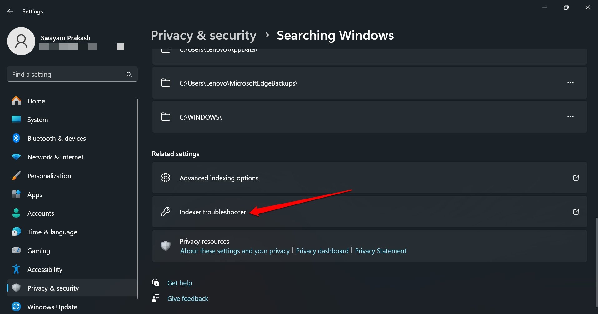 How to Fix Unable to Type in Search Bar for Windows 11 4 launch indexer troubleshooter