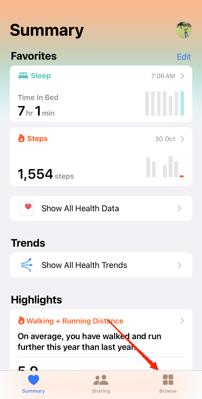 launch the Health app on your iPhone