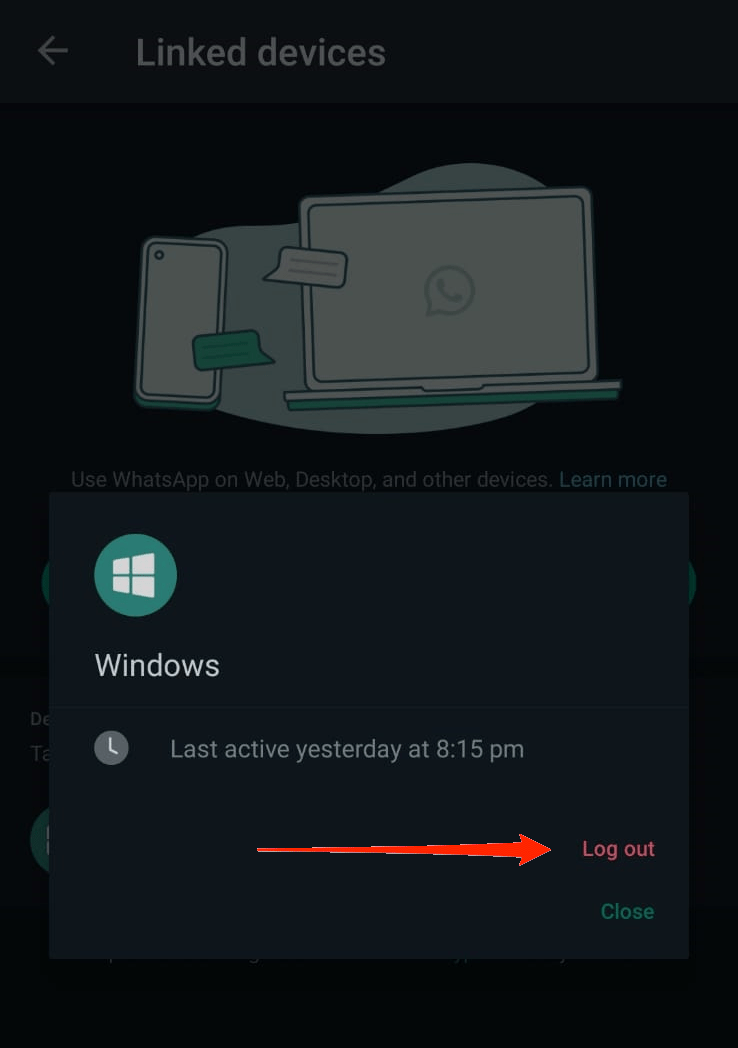 How to Fix WhatsApp Web Not Working in Safari on Mac? 3 list of devices you are connected to, choose the one you want to remove and click on Log Out.
