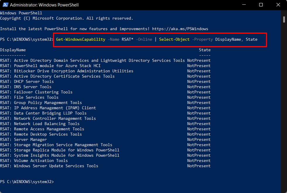 How to Install RSAT Tools in Windows 11? 7 list of installed rsat tools in windows 11