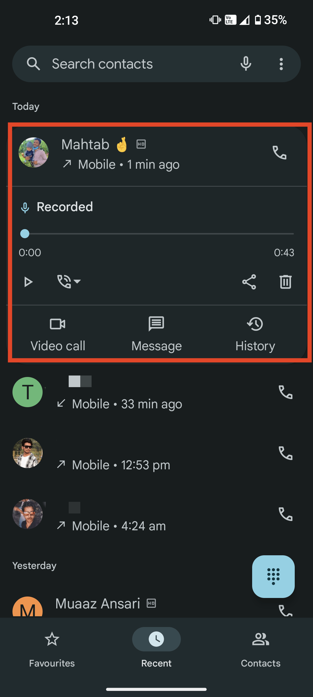 How to Record Calls on Nothing Phone 17 listen to call recording from the recent tab