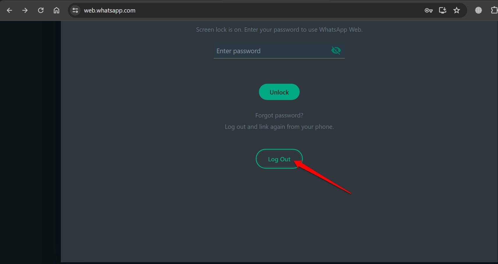 How to Secure WhatsApp Web With Password 14 log out of WhatsApp web