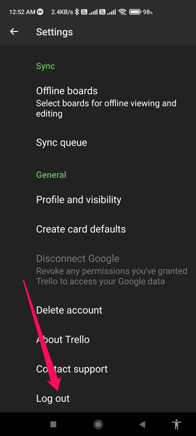 Fix: Trello Not Working Issue on Android Devices 6 Re-Login To Trello