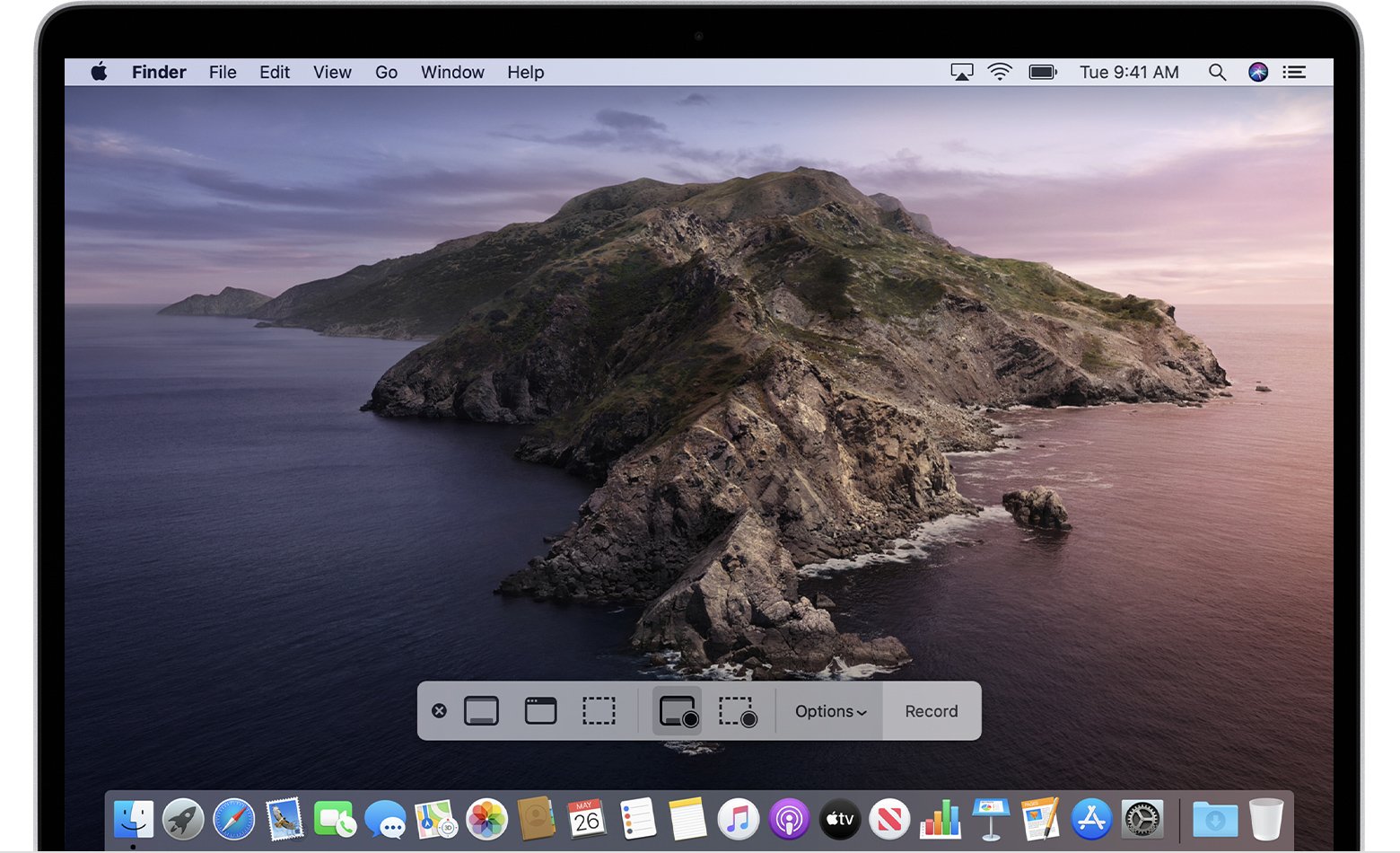 Download YouTube Live Stream Video 2 macos-catalina-screenshot-menu-record
