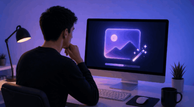 man trying free AI Image generator