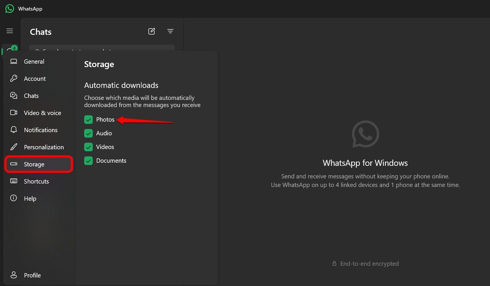 How to Fix WhatsApp Desktop is Not Downloading Images 18 manage WhatsApp desktop client storage settings