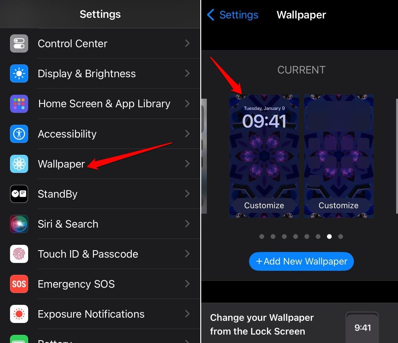 How to Remove Widgets From iPhone Lock Screen 2 manage iPhone lock screen wallpaper settings