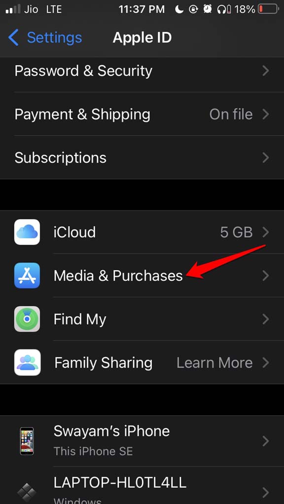 media and purchases