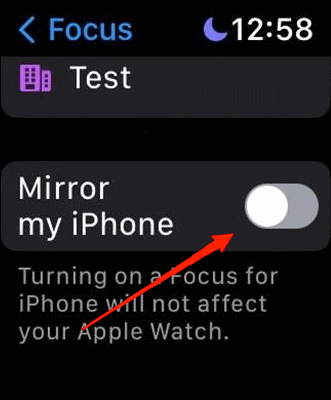 10 Ways to Fix Apple Watch Not Vibrating 15 disable the toggle bar next to the 'Mirror my Phone' optio
