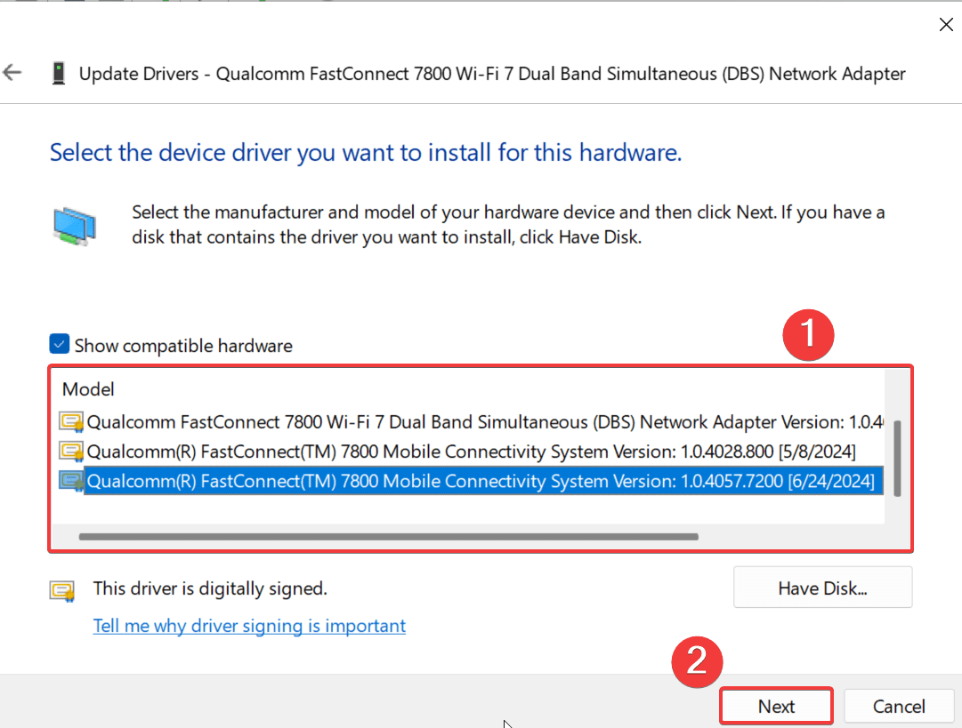 How to Fix No Wi-Fi Toggle in Action Center on Windows 11 16 Downgrade to an older driver version