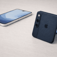 modern foldphone model concept design showing by iPhone