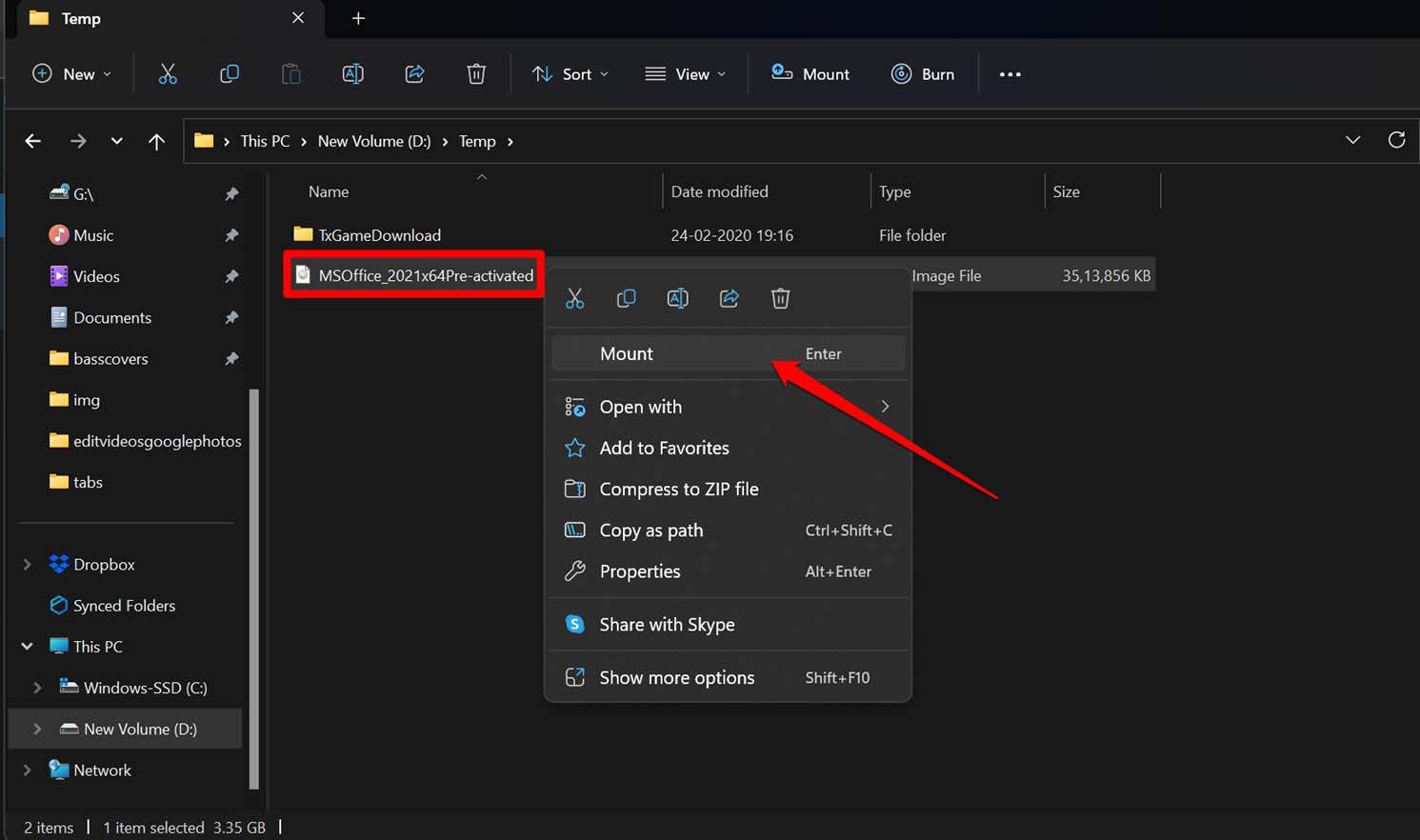 Microsoft Office 2021 Download (Full Version) 6 mount the ISO file