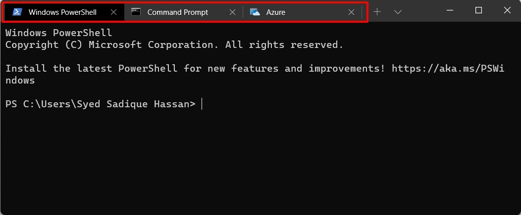 multiple tabs windows terminal