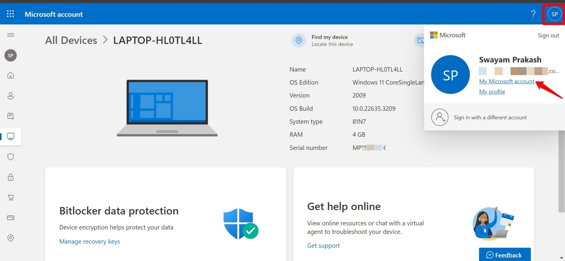 my microsoft account