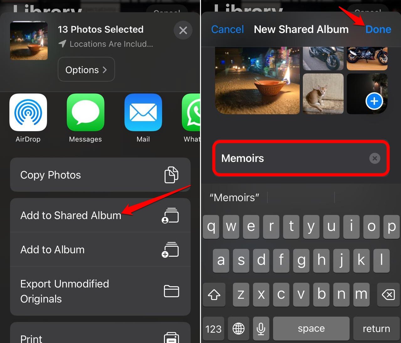How to Backup Only Selected Photos to iCloud on iPhone 5 name the new shared album on iPhone
