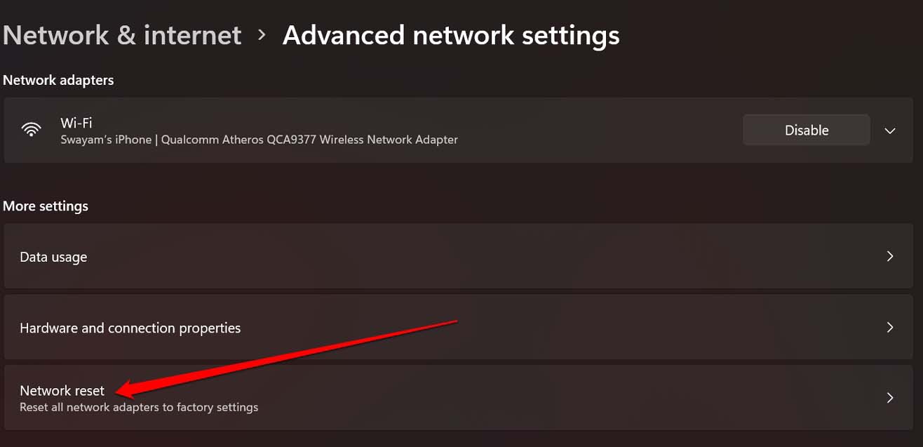 How to Fix WiFi Option Missing on Windows 11? 18 network reset