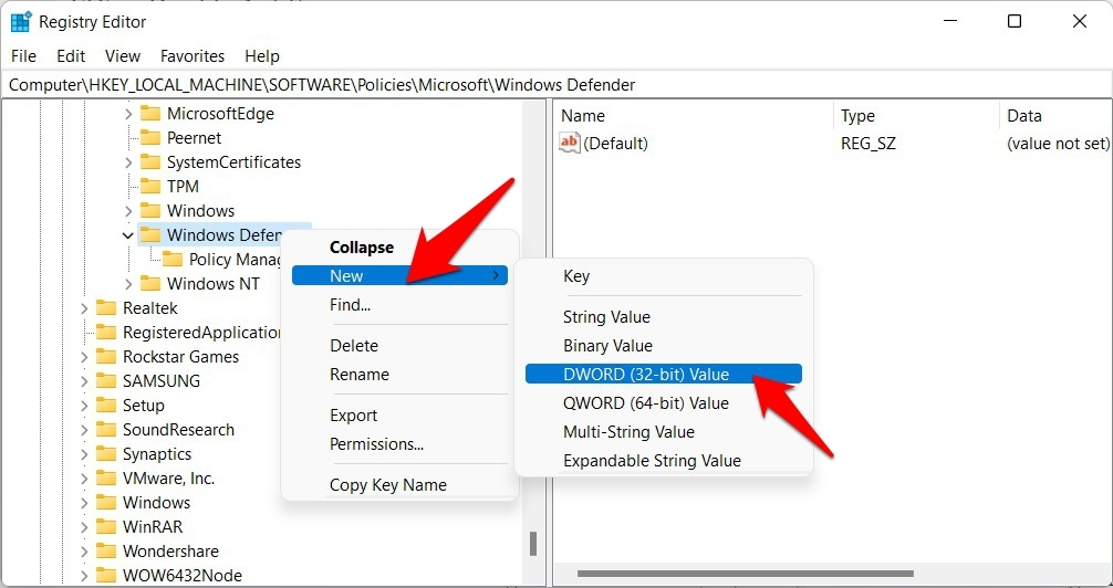 How to Fix Windows 11 Defender Security Not Working? 11 new windows defender dword file