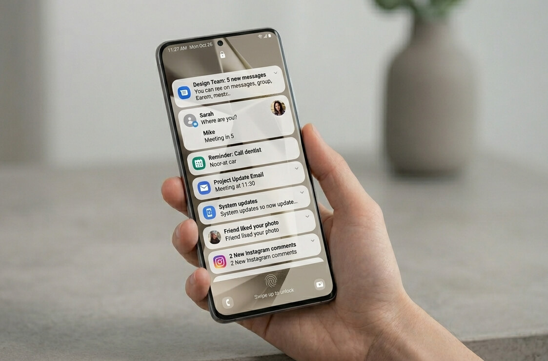 I switched from iPhone to Android after 4 years and here is what nobody tells you 6 notifications on the android device lock screen