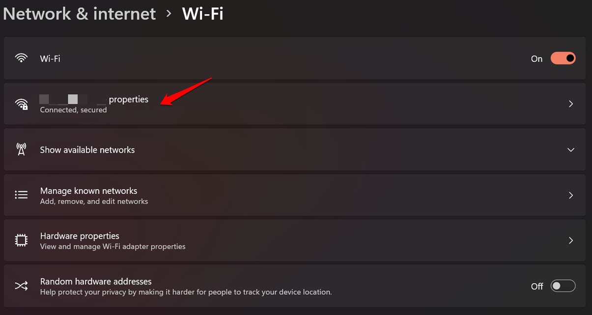 How to Fix Google Chat Desktop App Not Working on Windows 11? 4 open Wifi properties