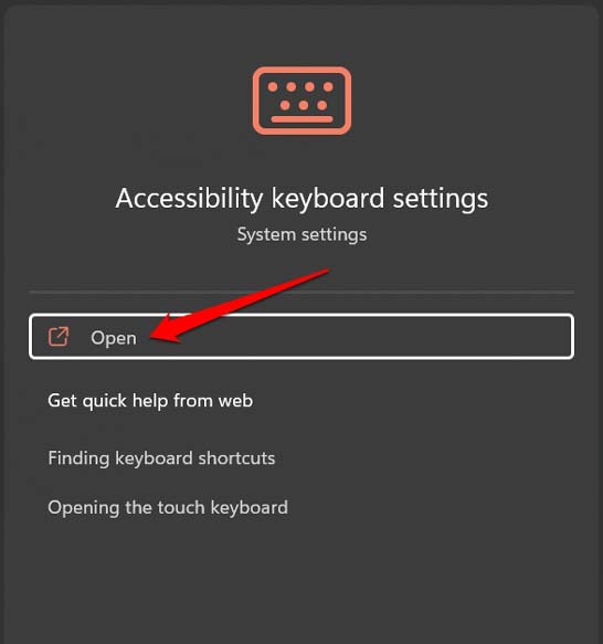 How to Fix Reversed Caps Lock in Windows 11? 14 open accessibility keyboard settings