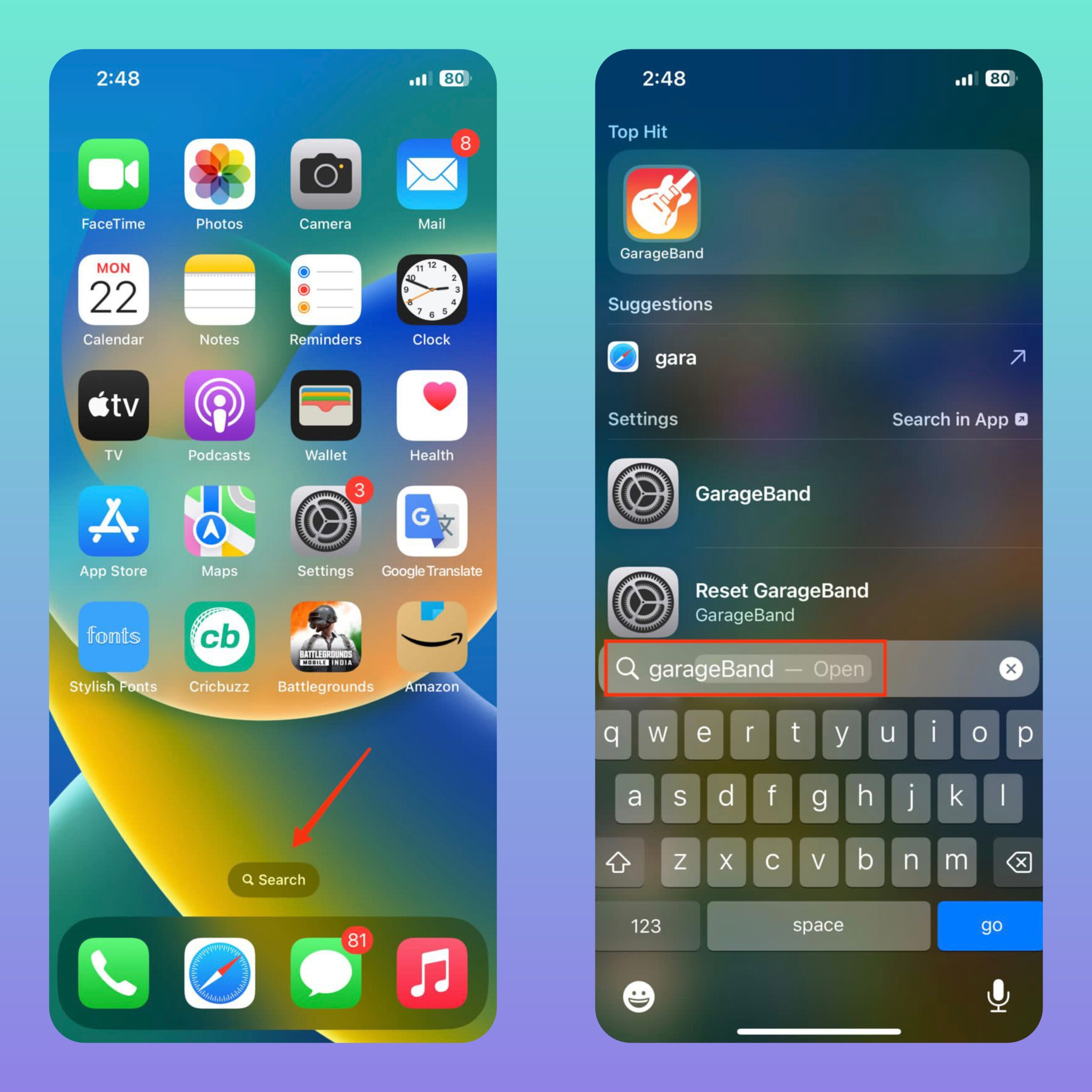 How to Hide and Unhide Apps on iPhone 4 open apps from spotlight search