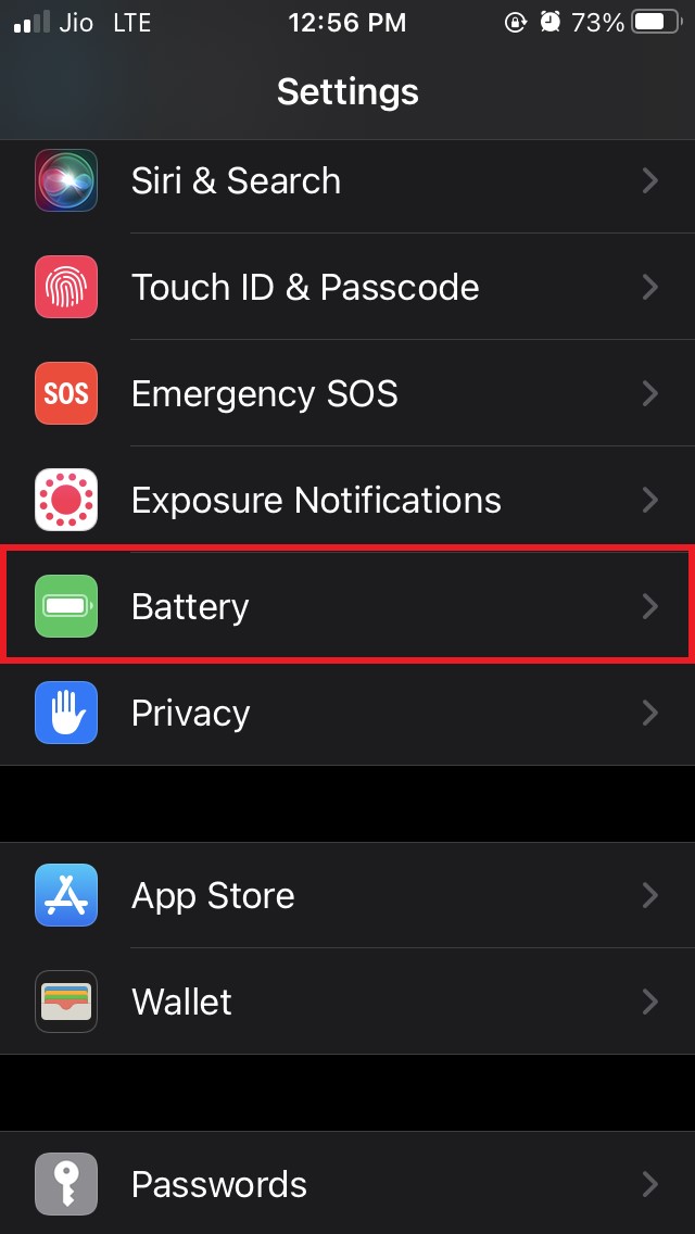 iPhone Battery Not Charging 100%: How To Fix 2 open battery settings