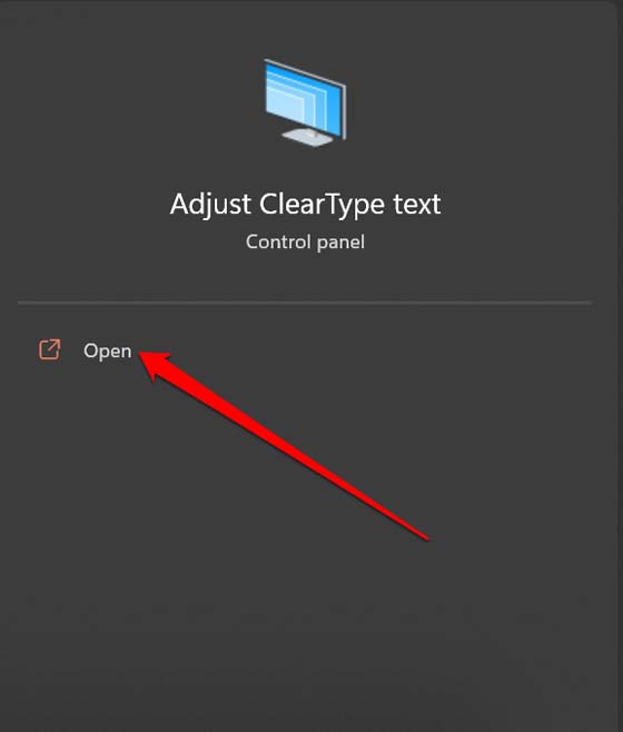 How to Fix Blurry Screen Issue on Windows 11? 13 open cleartype text settings