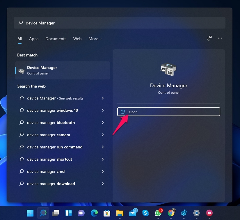 open device manager